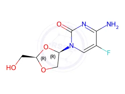 Chemical structure of Emtricitabine dioxopentycline
