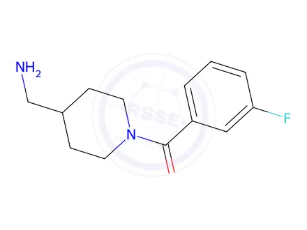 Chemical structure of (4-(Aminomethyl)piperidin-1-yl)(3-fluorophenyl)methanone
