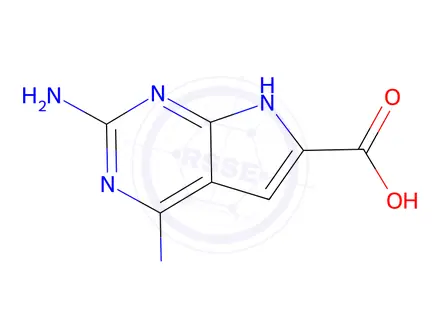 Chemical structure of 2,4-Diamino-7H-pyrrolo[2,3-d]pyrimidine-6-carboxylic acid