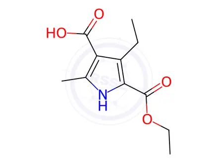 Chemical structure of 5-(Ethoxycarbonyl)-4-ethyl-2-methyl-1h-pyrrole-3-carboxylic acid