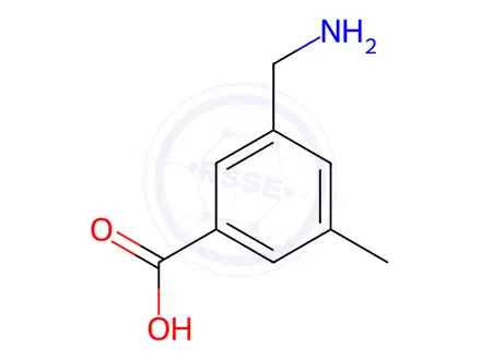 Chemical structure of Benzoic acid, 3-(aminomethyl)-5-methyl-