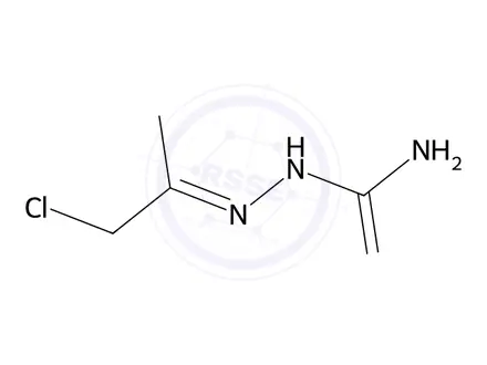 Chemical structure of 2-(1-cHloropropan-2-ylidene)hydrazinecarboxamide