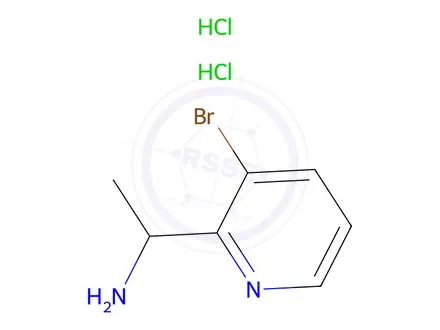 Chemical structure of 1-(3-BROMOPYRIDIN-2-YL)ETHAN-1-AMINE 2HCl