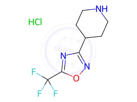Chemical structure of 4-(5-Trifluoromethyl-[1,2,4]oxadiazol-3-yl)-piperidine hydrochloride