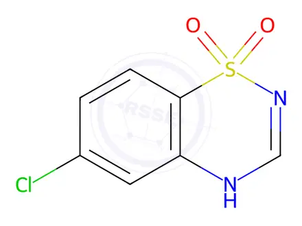 Chemical structure of 6-chloro-4H-benzo[e][1,2,4]thiadiazine 1,1-dioxide