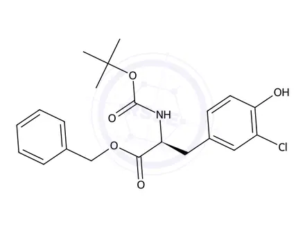 Chemical structure of (S)-Benzyl 2-((tert-butoxycarbonyl)amino)-3-(3-chloro-4-hydroxyphenyl)propanoate