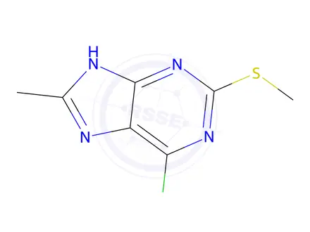 Chemical structure of 6-Chloro-8-methyl-2-(methylthio)-7H-purine