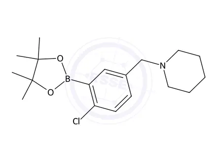 Chemical structure of 1-(4-Chloro-3-(4,4,5,5-tetramethyl-1,3,2-dioxaborolan-2-yl)benzyl)piperidine