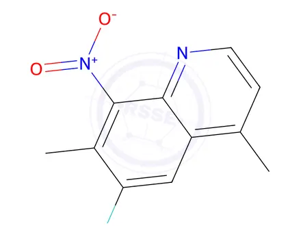 Chemical structure of 6-Fluoro-4,7-dimethyl-8-nitroquinoline