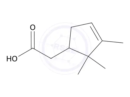 Chemical structure of 2-(2,2,3-Trimethylcyclopent-3-en-1-yl)acetic acid