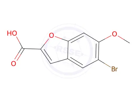 Chemical structure of 5-Bromo-6-methoxybenzofuran-2-carboxylic Acid