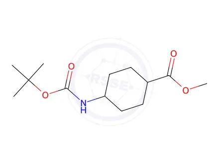 Chemical structure of Methyl trans-4-(tert-butoxycarbonylamino)-cyclohexanecarboxylate