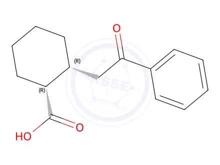 Chemical structure of cis-2-(2-Oxo-2-phenylethyl)cyclohexane-1-carboxylic acid