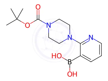 Chemical structure of (2-(4-(Tert-butoxycarbonyl)piperazin-1-yl)pyridin-3-yl)boronic acid
