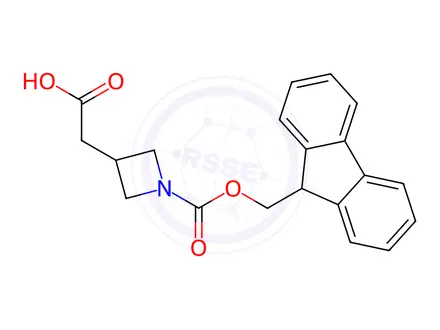 Chemical structure of 2-(1-(((9H-Fluoren-9-yl)methoxy)carbonyl)azetidin-3-yl)acetic acid