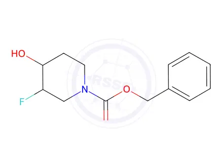Chemical structure of Benzyl 3-Fluoro-4-hydroxypiperidine-1-carboxylate cis-and trans-mixture(1:1)
