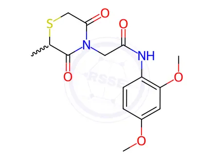 Chemical structure of N-(2,4-Dimethoxyphenyl)-2-(2-methyl-3,5-dioxothiomorpholino)acetamide
