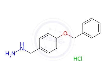 Chemical structure of Hydrazine, [[4-(phenylmethoxy)phenyl]methyl]-, hydrochloride
