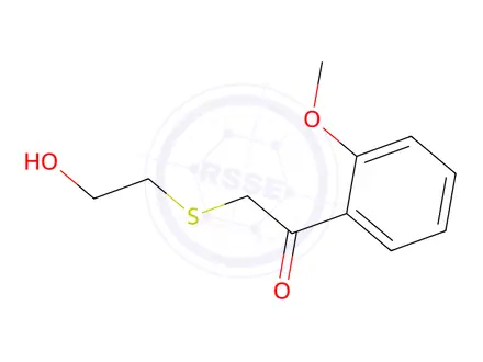 Chemical structure of 2-((2-Hydroxyethyl)thio)-1-(2-methoxyphenyl)ethan-1-one