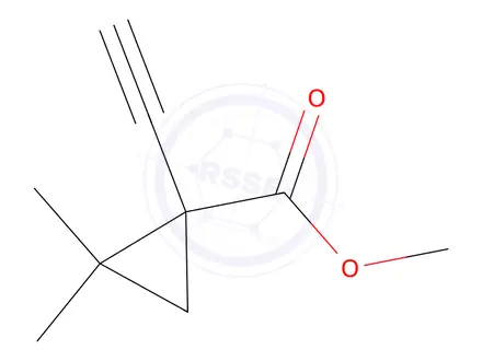 Chemical structure of Cyclopropanecarboxylic acid, 1-ethynyl-2,2-dimethyl-, methyl ester (9CI)