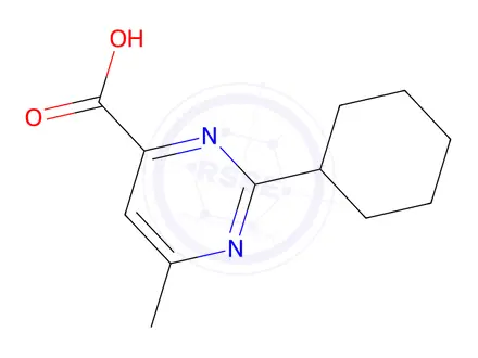 Chemical structure of 2-Cyclohexyl-6-methylpyrimidine-4-carboxylic Acid
