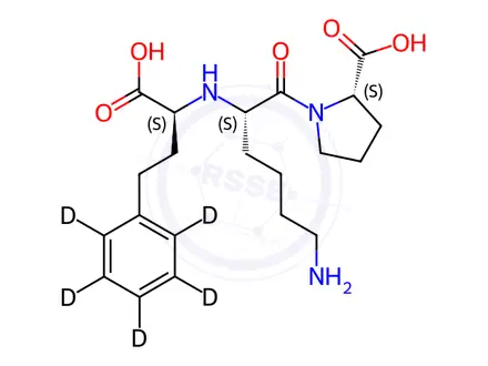 Chemical structure of (S)-Lisinopril-d5