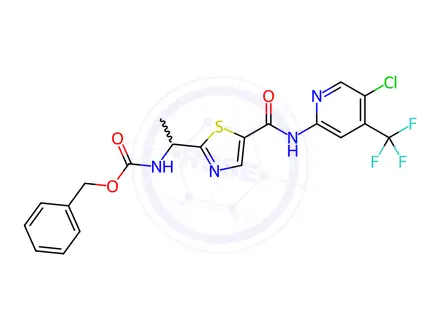 Chemical structure of CarbaMic acid, N-[1-[5-[[[5-chloro-4-(trifluoroMethyl)-2-pyridinyl]aMino]carbonyl]-2-thiazolyl]ethyl]-, phenylMethyl ester