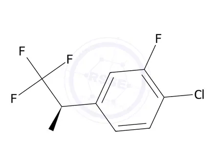 Chemical structure of (R)-1-(4-chloro-3-fluorophenyl)-2,2,2-trifluoroethan-1-amine