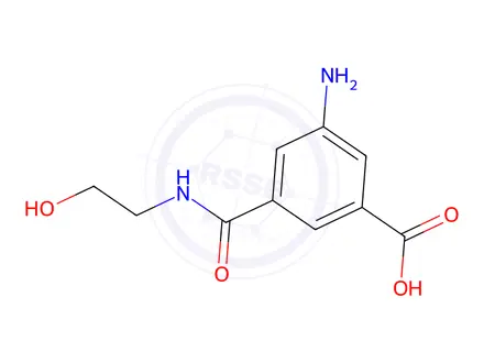 Chemical structure of 3-amino-5-[[(2-hydroxyethyl)amino]carbonyl]benzoic acid