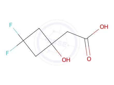Chemical structure of 2-(3,3-Difluoro-1-hydroxycyclobutyl)acetic acid