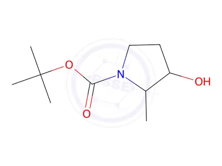 Chemical structure of Tert-butyl 3-hydroxy-2-methylpyrrolidine-1-carboxylate