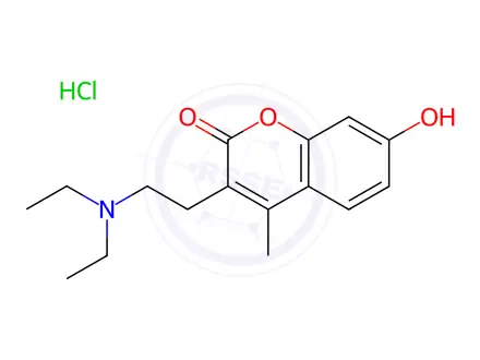 Chemical structure of 3-[2-(Diethylamino)ethyl]-7-hydroxy-4-methylcoumarin Hydrochloride