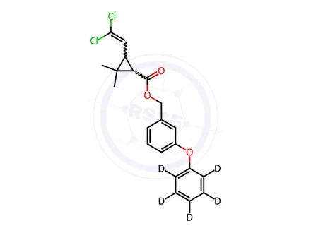 Chemical structure of Permethrin-d5 (cis/trans mixture)
