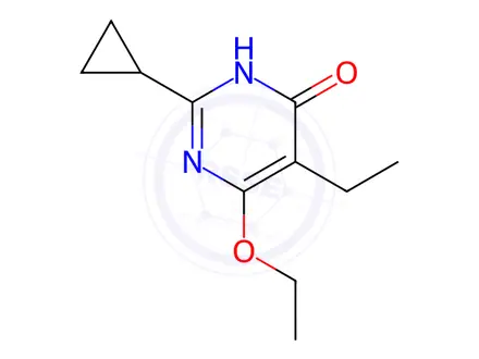 Chemical structure of 4(1H)-Pyrimidinone,2-cyclopropyl-6-ethoxy-5-ethyl-(9CI)