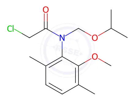 Chemical structure of Acetamide,2-chloro-N-(2-methoxy-3,6-dimethylphenyl)-N-[(1-methylethoxy)methyl]-