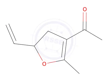 Chemical structure of Ethanone, 1-(5-ethenyl-4,5-dihydro-2-methyl-3-furanyl)-, (-)-(9CI)