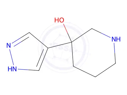 Chemical structure of 3-(1H-pyrazol-4-yl)piperidin-3-ol