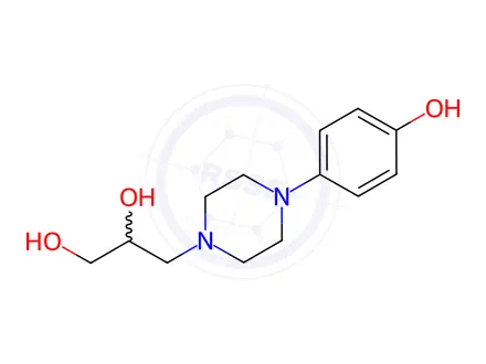 Chemical structure of 3-(4-(4-hydroxyphenyl)piperazin-1-yl)propane-1,2-diol
