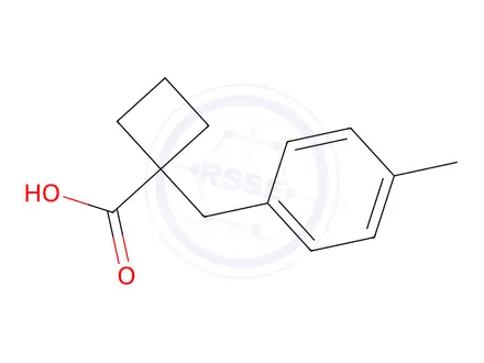 Chemical structure of 1-[(4-methylphenyl)methyl]cyclobutane-1-carboxylic acid