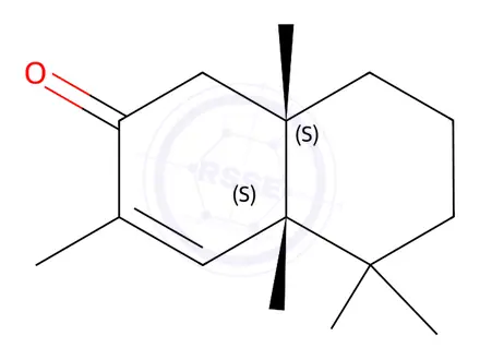 Chemical structure of (cis)-4a,5,6,7,8,8a-hexahydro-3,4a,5,5,8a-pentamethylnaphthalene-2(1H)-one