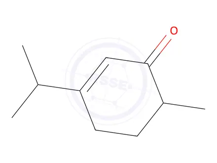 Chemical structure of (±)-3-(isopropyl)-6-methylcyclohex-2-en-1-one