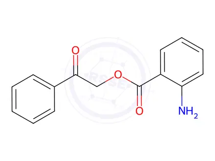 Chemical structure of 2-Oxo-2-phenylethyl 2-aminobenzenecarboxylate