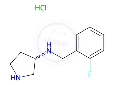 Chemical structure of N-(2-Fluorobenzyl)pyrrolidin-3-amine hydrochloride