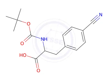 Chemical structure of 2-(Boc-amino)-3-(4-cyanophenyl)propionic Acid