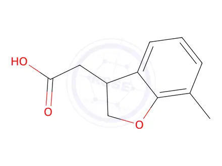 Chemical structure of 7-Methyl-2,3-dihydrobenzofuran-3-acetic Acid
