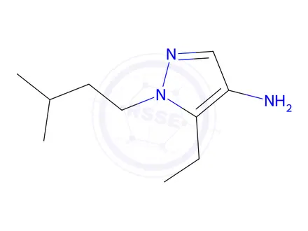Chemical structure of 5-ethyl-1-(3-methylbutyl)-1H-pyrazol-4-amine