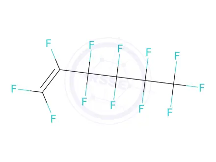 Chemical structure of 1,1,2,3,3,4,4,5,5,6,6,6-dodecakis(fluoranyl)hex-1-ene