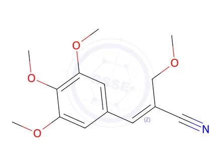 Chemical structure of (Z)-2-(Methoxymethyl)-3-(3,4,5-trimethoxyphenyl)acrylonitrile