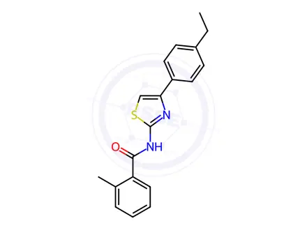 Chemical structure of N-(4-(4-Ethylphenyl)thiazol-2-yl)-2-methylbenzamide