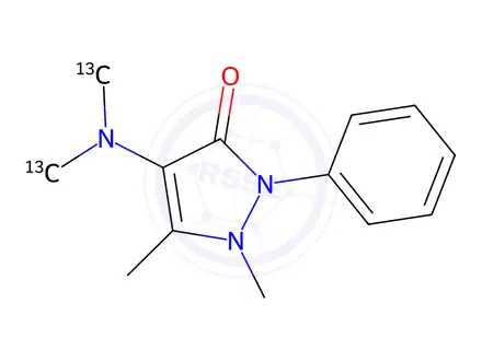 Chemical structure of 4-(Dimethyl-13C2-amino)antipyrine